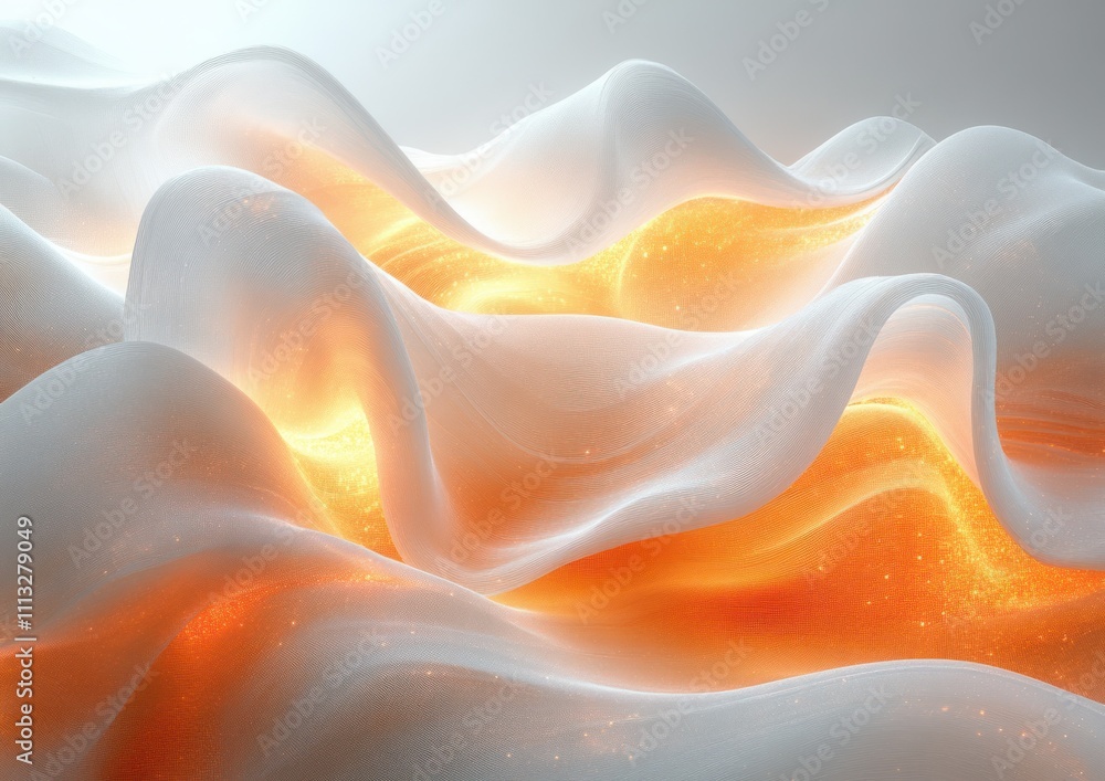 Poster shiny golden iridescent wave background with smooth flowing textures