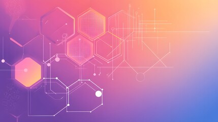 Abstract Hexagon Network Design Pastel Colors