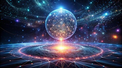 Obraz premium Cosmic Network A Global Interconnected System in the Vastness of Space
