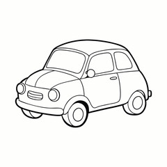 A fun small-car coloring page for kids! Features a cute, simple car design with bold outlines, perfect for coloring creativity. Great for learning colors and motor skills!