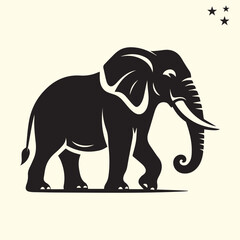 Obraz premium black elephant silhouette vector, Elephant logo silhouette vector.