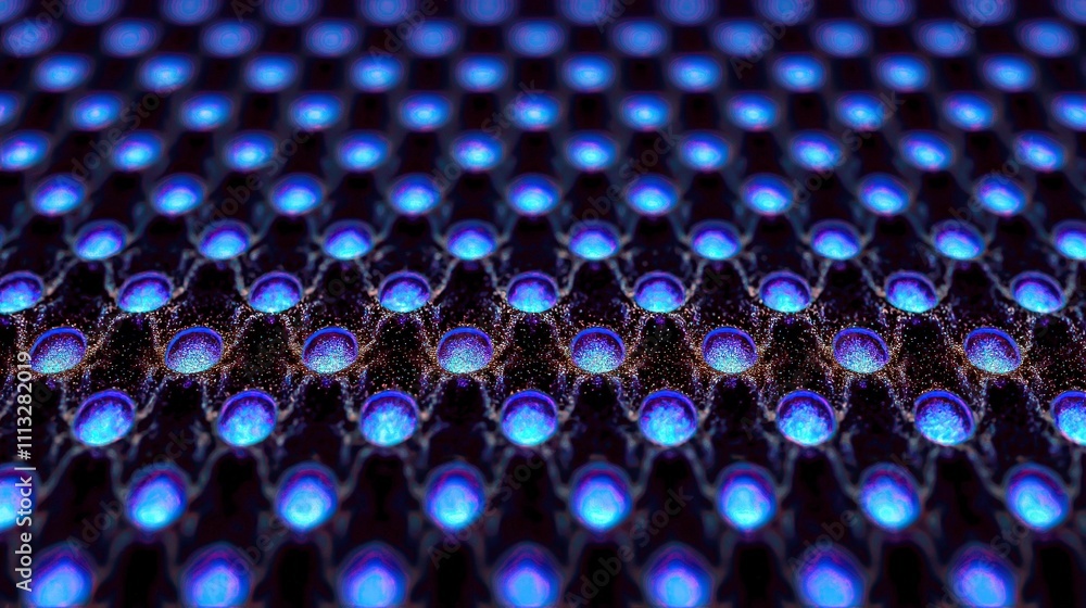 Poster abstract pattern with blue glow on dark surface texture