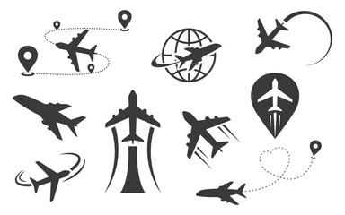 Plane icon airplane symbol vector