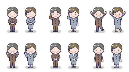 スーツ姿のシニア男女 01