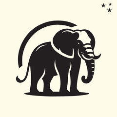 Obraz premium black elephant silhouette vector, Elephant logo silhouette vector.