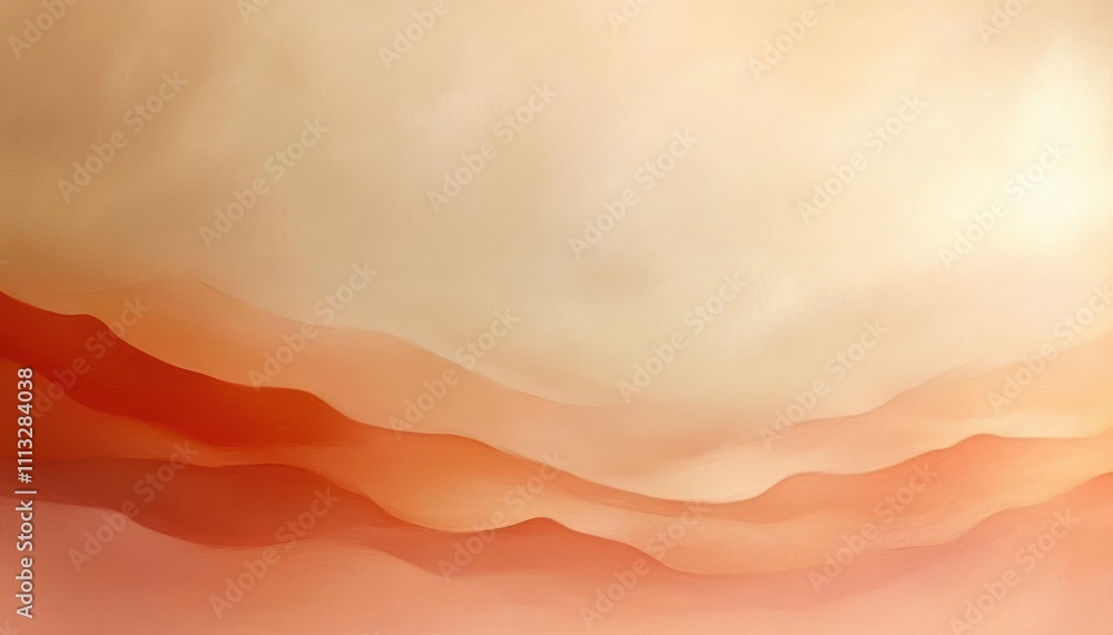 Poster warm peach and beige abstract composition with soft light for autumn and fall seasons display