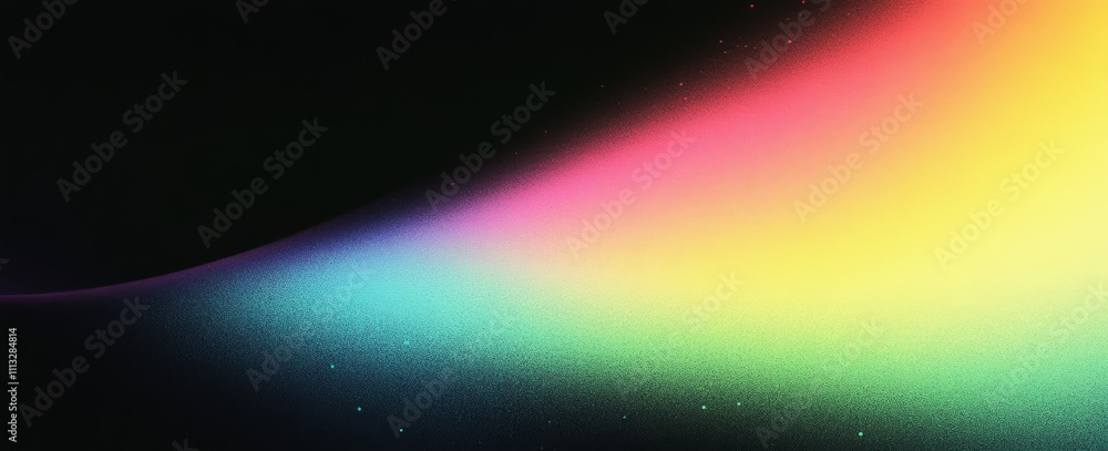 Poster vibrant abstract gradient design with rainbow colors black background and smooth texture