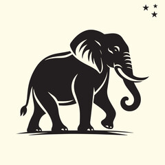 Obraz premium black elephant silhouette vector, Elephant logo silhouette vector.
