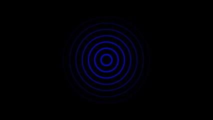 Technology neon circle radio wave screen background 4k illustration.	