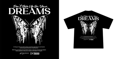 Futuristic Illustration of Butterflies t shirt design, vector graphic, typographic poster or tshirts street wear and Urban style	