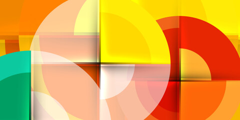 Obraz premium Circle and semi circle geometric background. Vector Illustration For Wallpaper, Banner, Background, Card, Book Illustration, landing page