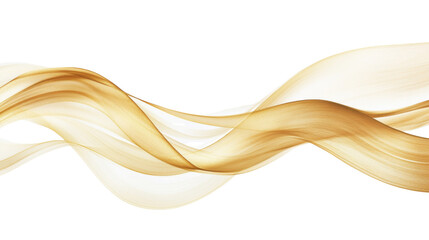 Soft wave of swirling golden smoke transparent background