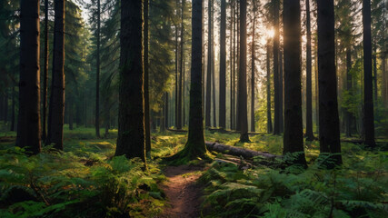 Obraz premium morning in the forest