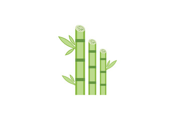 Bamboo logo design with white background, Vector design Concept