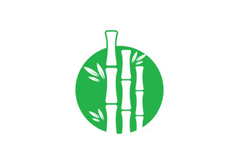Bamboo logo design with white background, Vector design Concept