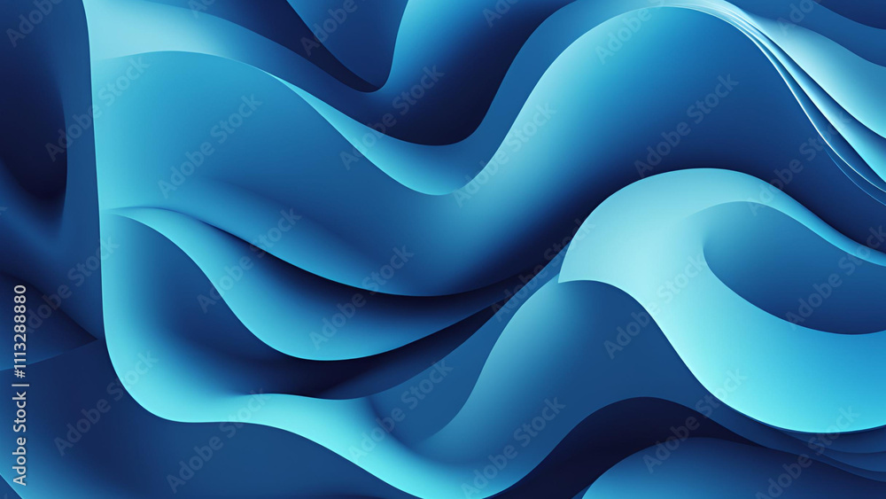 Aufkleber a 4k resolution abstract backdrop that highlights a blue gradient complemented by undulating waves