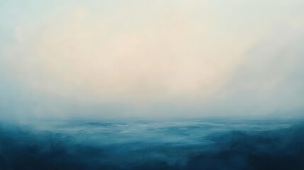 Obraz premium Misty ocean, serene, blue, calm, light.