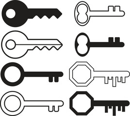 Key icon set. Key vector icon. Key symbol