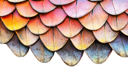 Realistic fish scale textures with vivid colors transparent background