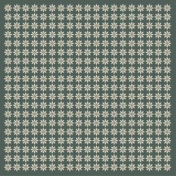 Flowers pattern, green background. Wallpaper or to print.