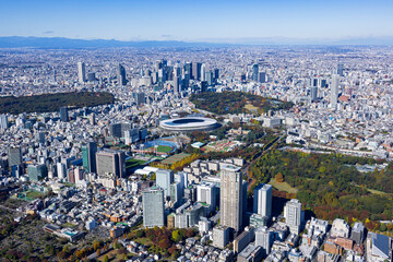 Fototapeta premium 神宮外苑と新宿副都心・Aerial View・2024撮影