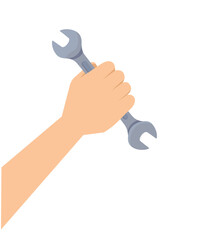 Hand wrench isolated icon stock illustration