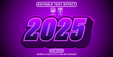Obraz premium Text effect style new year 2025 theme