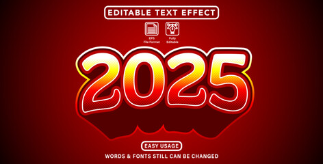 Text effect style new year 2025 theme