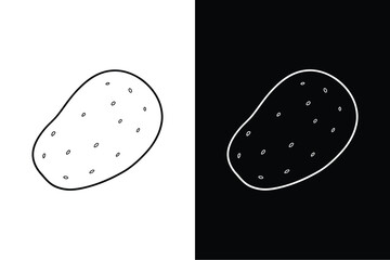 Vector Illustration of Potato. Minimal Line Art Concept