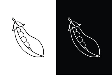 Snow Pea Vector Art. Printable Worksheet and Flash Card Design