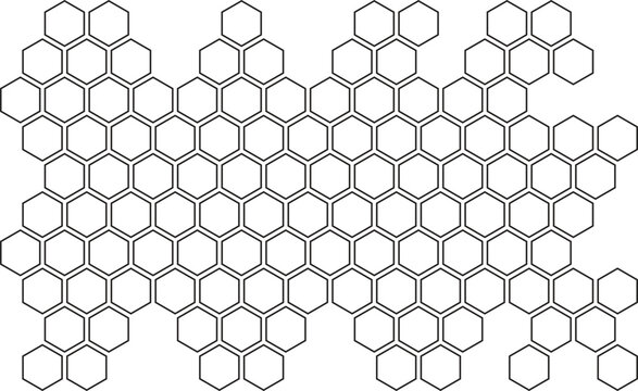 abstract simple outline honeycomb pattern can be used background.