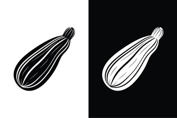 Zucchini Silhouette Art. Perfect Icons for Food Illustrations