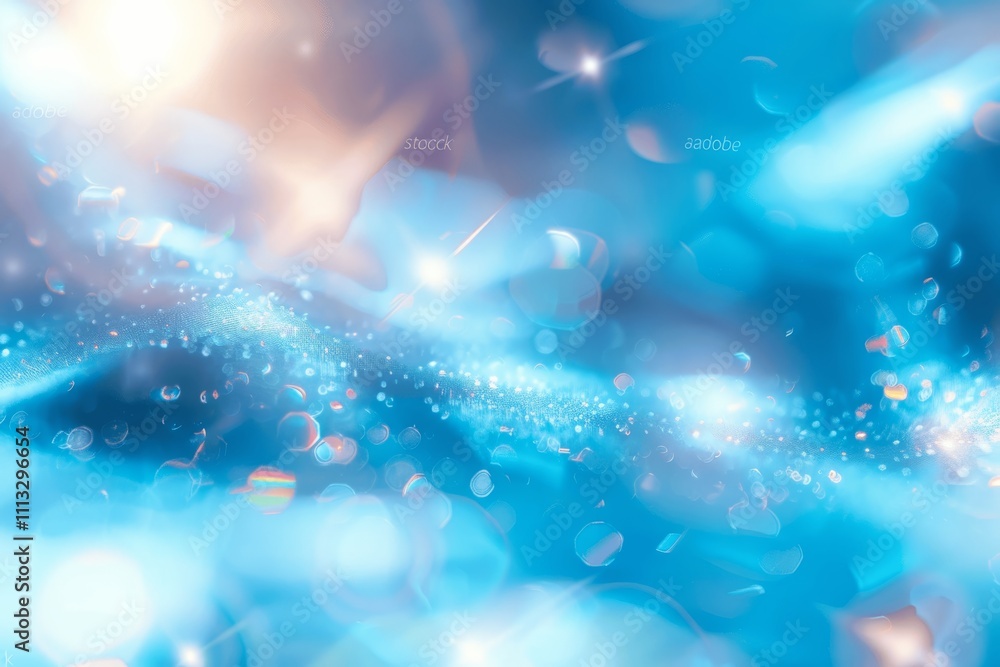 Poster light blue background gradient flare bokeh abstract soft glow