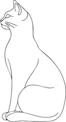 Cat thin line icon on white background