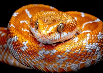Obraz premium High-Resolution Image of a Venomous Copperhead Snake in Natural Habitat for Wildlife and Nature Photography
