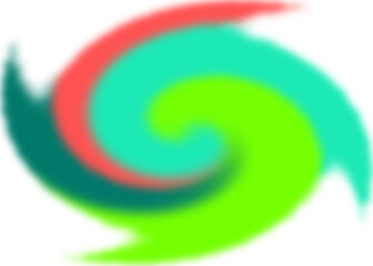 An abstract colorful transparent swirl shape spiral desing element.