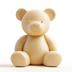 A cute, simplistic teddy bear figurine in a neutral color, designed for decoration or play.