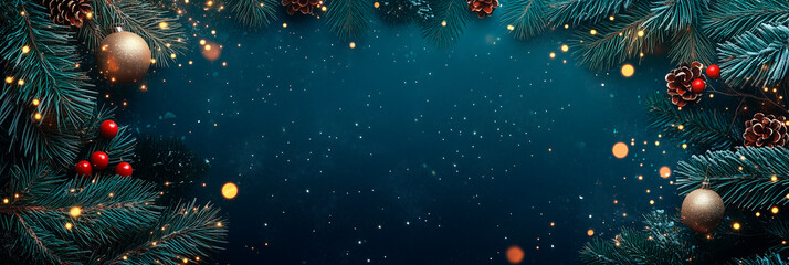 Christmas, new year luxury template with place for text. Social media post, banner, header, email, cover, flyer brochure, invitation, greeting card. Trendy elegant modern design. Generative Ai content