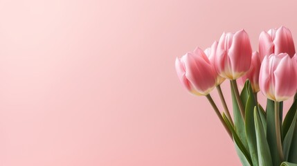 Pink Tulips on a Pink Background