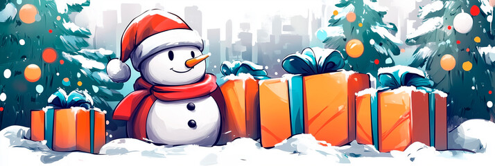 Christmas, new year luxury template with place for text. Social media post, banner, header, email, cover, flyer brochure, invitation, greeting card. Trendy elegant modern design. Generative Ai content