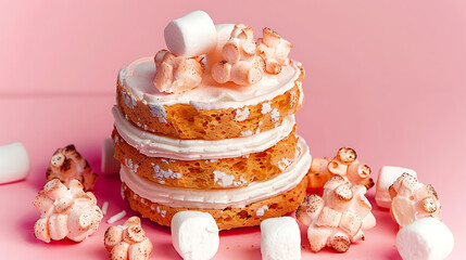 cake with cream and chocolate