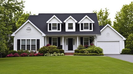 Beautiful home surrounded by gardens in a quiet suburban neighborhood