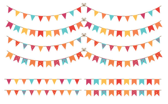 Party pennant flag carnival festival or happy birthday celebration decoration items