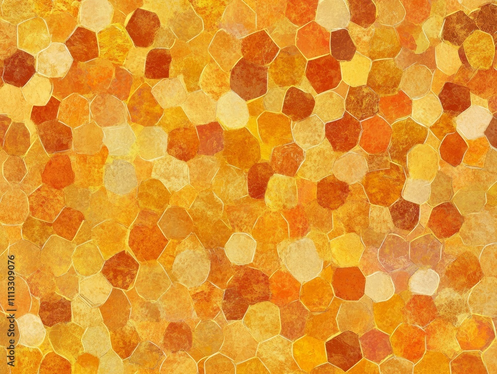 Aufkleber golden hexagon pattern abstract background - ai