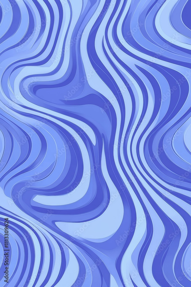 Aufkleber Abstract Digital Wave Background with Wavy Blue and White Lines and Smooth Texture