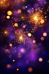 Vibrant Fireworks Bright Colors Celebration Night Sky Bokeh Background Festive Event