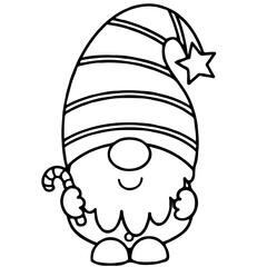 santa claus and candy hand drawn 