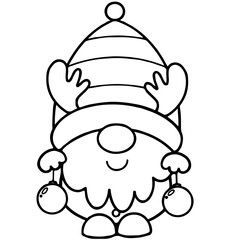 christmas and new year gnome cartoon 