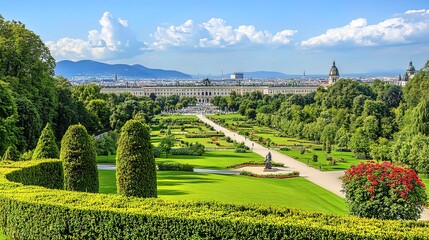 Panoramic View of Vienna's Gardens and Cityscape