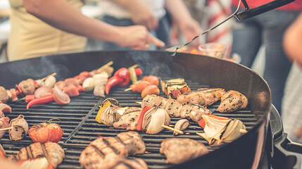 shish kebab on the grill